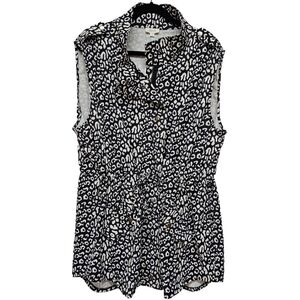 Oddy Restore Hope Cheetah Print Vest in Black and White 3XL